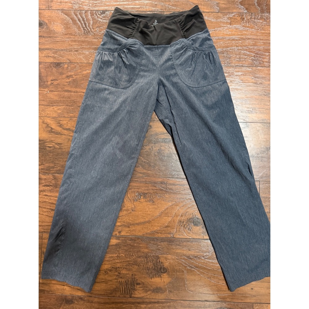 Prana Nemesis Knicker Pants Womens XS Blue Heathered Straight Leg Yoga Hiking